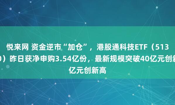 悦来网 资金逆市“加仓”，港股通科技ETF（513860）昨日获净申购3.54亿份，最新规模突破40亿元创新高